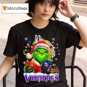 Grinch And Minnesota Vikings Christmas Theme Helme T Shirt
