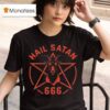 Hail Satan Goat Head Pentagram Dark Occult Aesthetic T Shirt