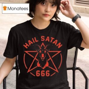 Hail Satan Goat Head Pentagram Dark Occult Aesthetic T Shirt