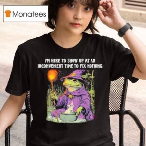 I M Here To Show Up At An Inconvenient Time To Fix Nothing Frog Wizard T Shirt