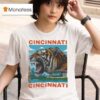 Iced Out Grillz Cincinnati Tiger Graphic Roaring City Skyline T Shirt