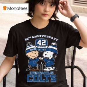Indianapolis Colts Nd Anniversary Snoopy And Charlie Brown High Figh T Shirt