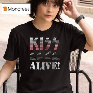 Kiss Alive Tour Graphic Band Signatures T Shirt