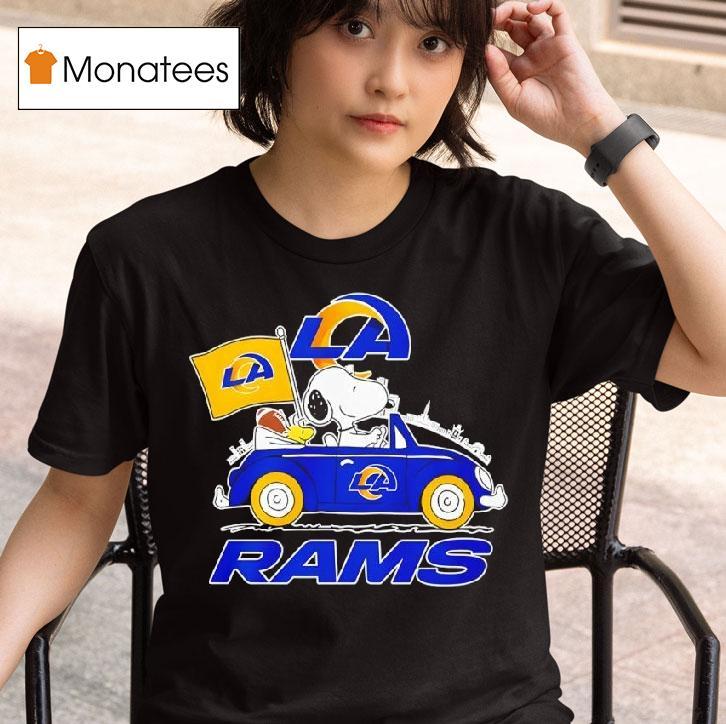 Los Angeles Rams X Snoopy And Woodstock Drive Car T Shirt