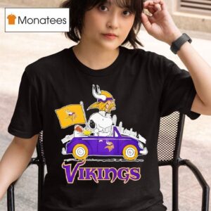 Minnesota Vikings X Snoopy And Woodstock Drive Car T Shirt