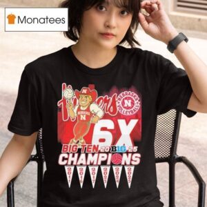Nebraska Cornhuskers Volleyball Big Ten X Champions Masco T Shirt