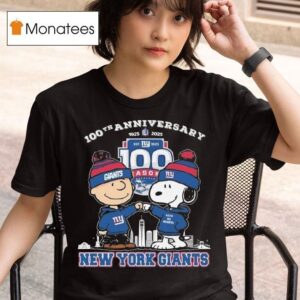New York Giants Th Anniversary Snoopy And Charlie Brown High Figh T Shirt