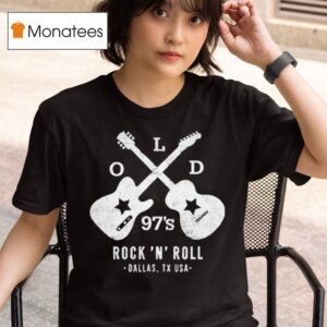 Old S Rock N Roll Dallas Tx Usa Guitar Logo T Shirt