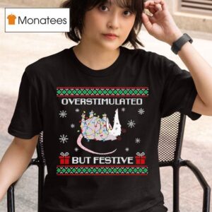 Overstimulated But Festive Possum Light Christmas T Shirt