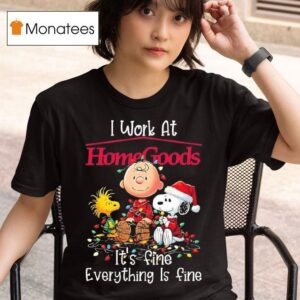 Peanuts Characters Christmas Lights I Work At Homegoods It S Fine Everything Is Fine T Shirt