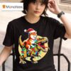 Shiba Inu Riding T Rex Christmas Funny T Shirt