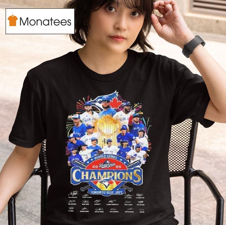 Toronto Blue Jays Baseball World Series Champions Signatures Winner Vintage T Shirt