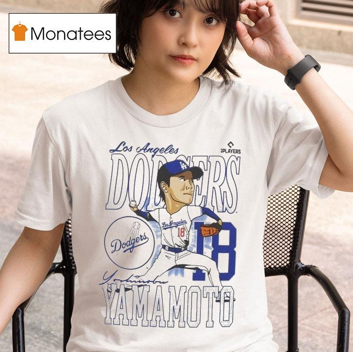 Yoshinobu Yamamoto Caricature Los Angeles Dodgers T Shirt