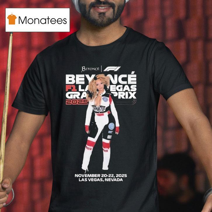 Beyonce X F Racing Suit Leather Plunging Neckline Red Gloves Black Boots Las Vegas Grand Prix T Shirt Beyonce X F Racing Suit Leather Plunging Neckline Red Gloves Black Boots Las Vegas Grand Prix T Shirt