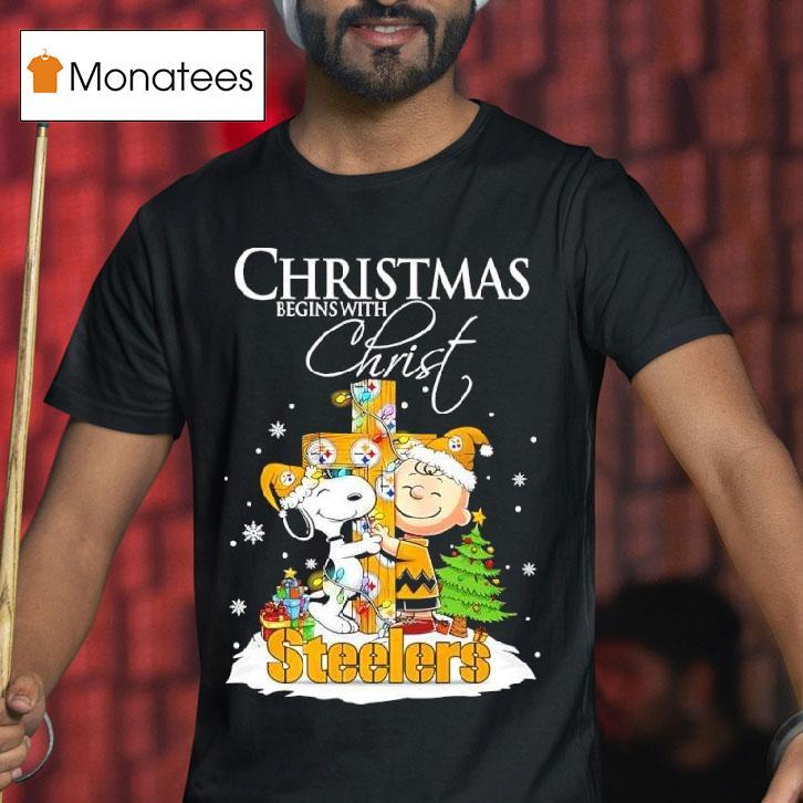 Christmas Begins With Christ Pittsburgh Slers X Snoopy And Charlie Brown T Shirt Christmas Begins With Christ Pittsburgh Slers X Snoopy And Charlie Brown T Shirt