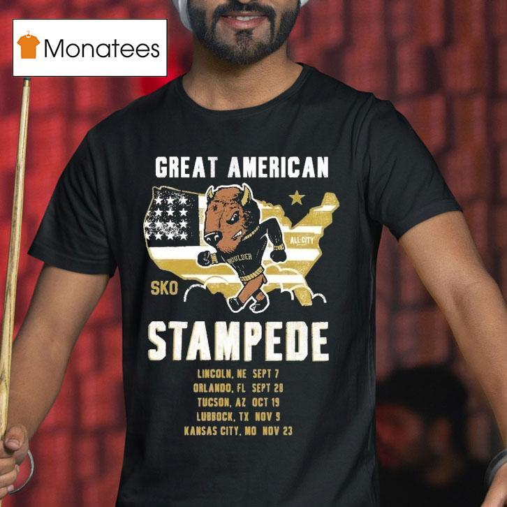 Colorado Buffaloes Great American Stampede All City Map Masco T Shirt Colorado Buffaloes Great American Stampede All City Map Masco T Shirt