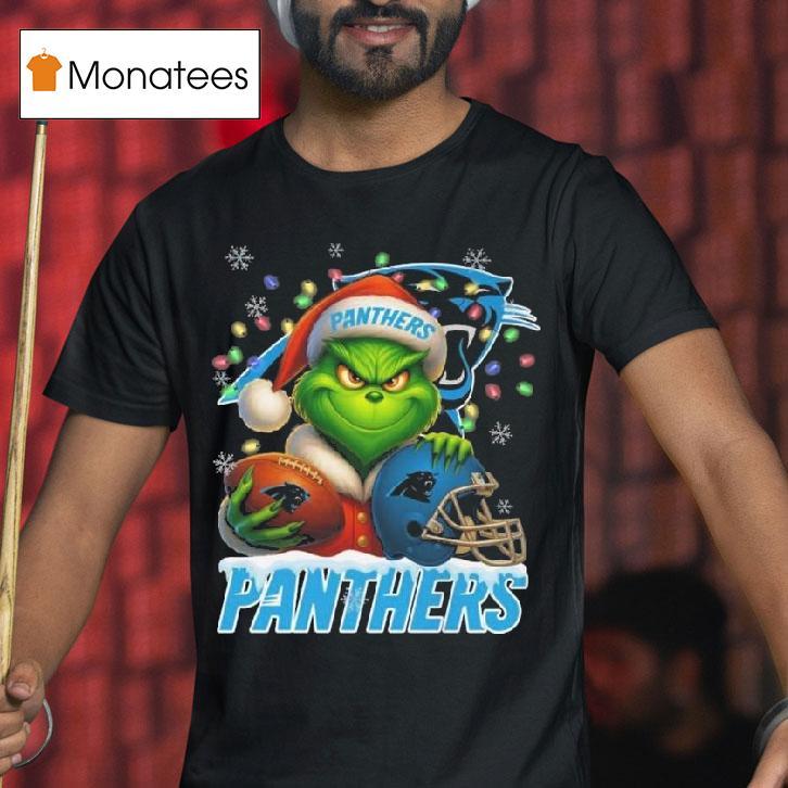 Grinch X Carolina Panthers Ball And Helmet Merry Christmas T Shirt Grinch X Carolina Panthers Ball And Helmet Merry Christmas T Shirt