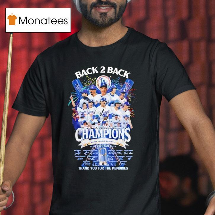 Los Angeles Dodgers Back Back World Series Champions Thank You For The Memories T Shirt Los Angeles Dodgers Back Back World Series Champions Thank You For The Memories T Shirt