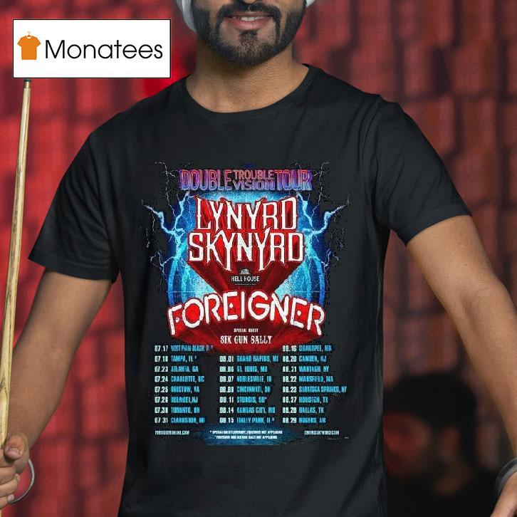 Lynyrd Skynyrd Double Trouble Vision Tour North America T Shirt Lynyrd Skynyrd Double Trouble Vision Tour North America T Shirt