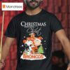 Snoopy And Charlie Brown The Peanuts X Denver Broncos Christmas Begins With Chris T Shirt