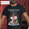 Snoopy And Charlie Brown X Atlanta Falcons Christmas Begins With Christ T Shirt