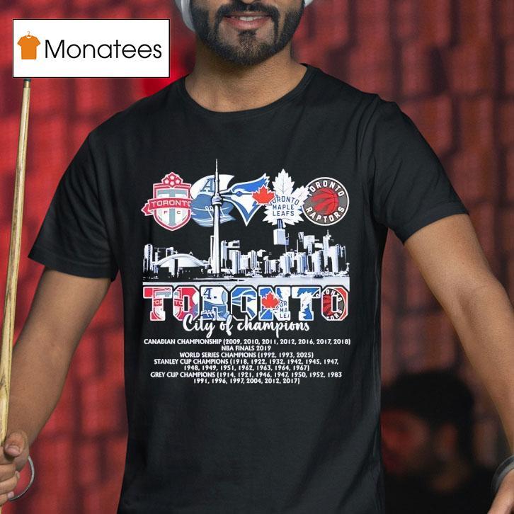 Toronto City Skyline Sport Team Logos City Of Champions T Shirt Toronto City Skyline Sport Team Logos City Of Champions T Shirt