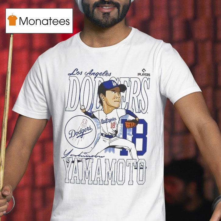 Yoshinobu Yamamoto Caricature Los Angeles Dodgers T Shirt Yoshinobu Yamamoto Caricature Los Angeles Dodgers T Shirt
