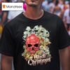 Black Chrismas Season S Greetings Skull T Shirt