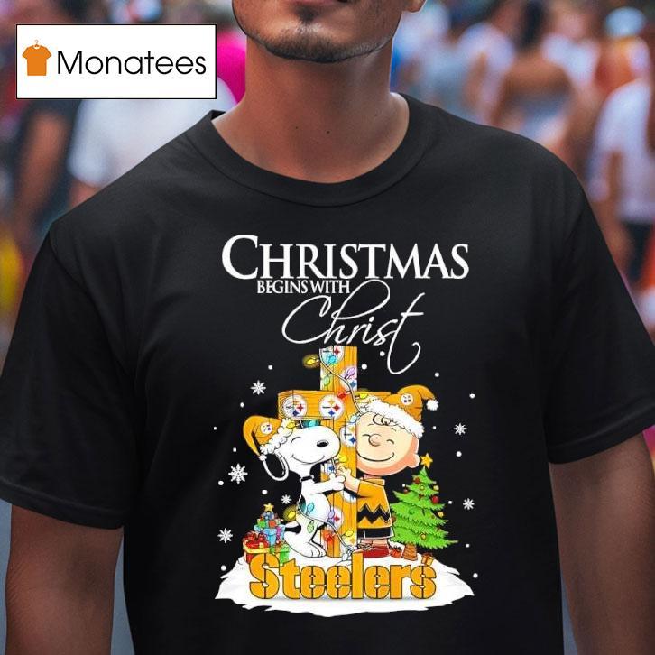 Christmas Begins With Christ Pittsburgh Slers X Snoopy And Charlie Brown T Shirt Christmas Begins With Christ Pittsburgh Slers X Snoopy And Charlie Brown T Shirt