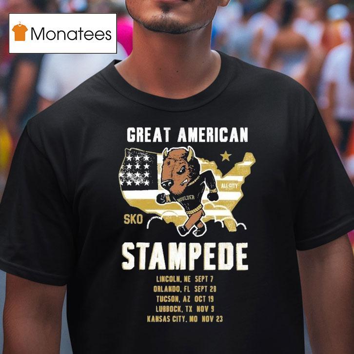 Colorado Buffaloes Great American Stampede All City Map Masco T Shirt Colorado Buffaloes Great American Stampede All City Map Masco T Shirt