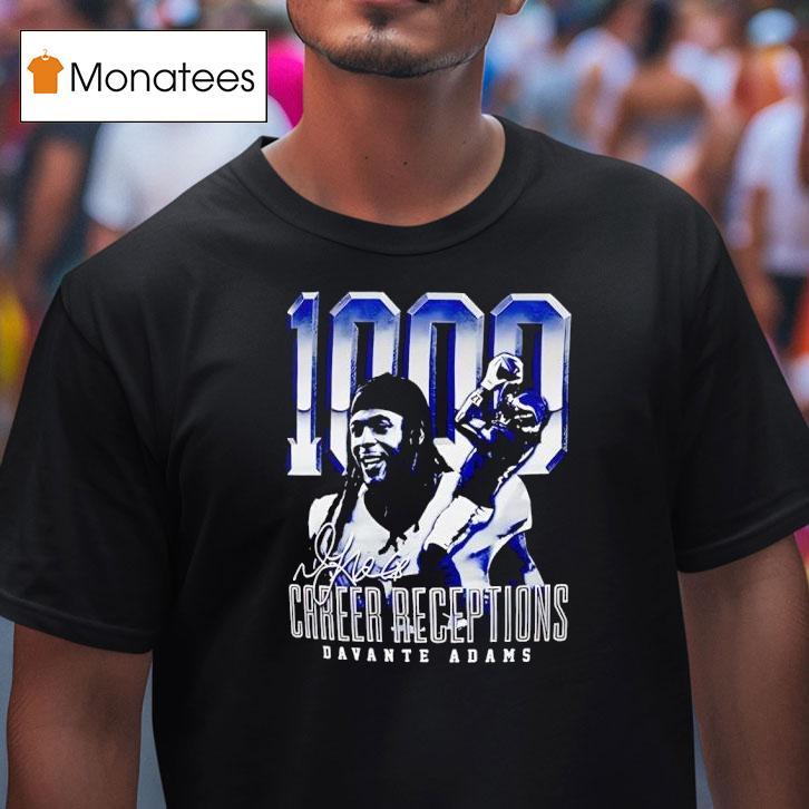 Davante Adams Career Receptions Los Angeles Rams Signature T Shirt Davante Adams Career Receptions Los Angeles Rams Signature T Shirt