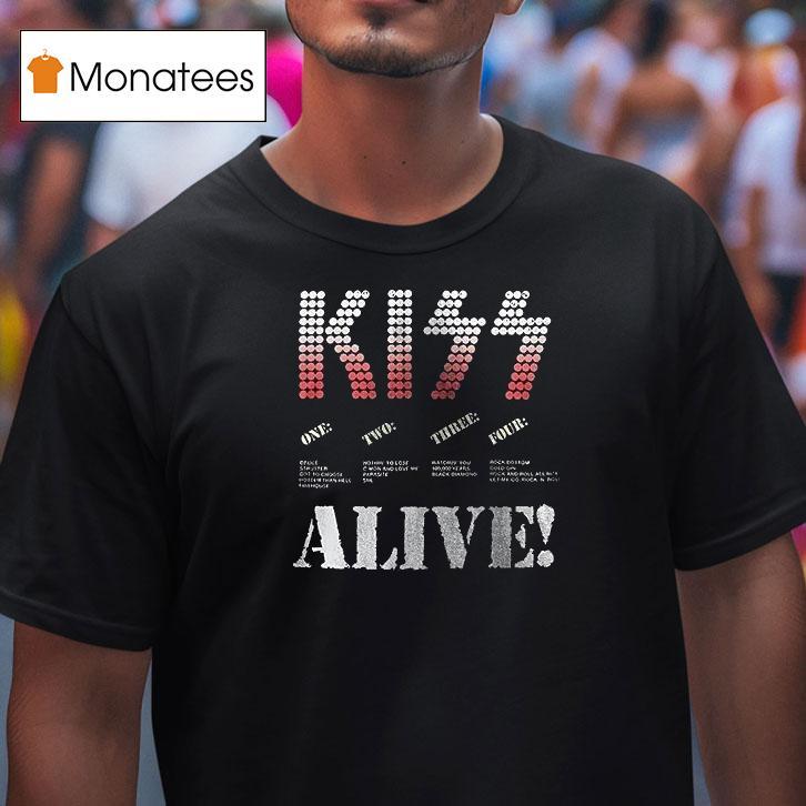 Kiss Alive Tour Graphic Band Signatures T Shirt Kiss Alive Tour Graphic Band Signatures T Shirt