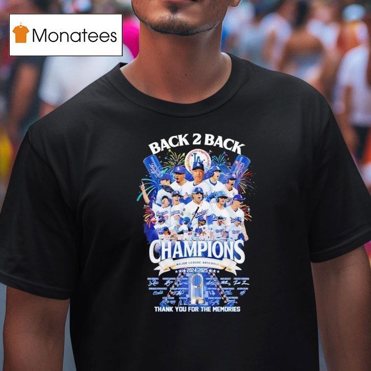 Los Angeles Dodgers Back Back World Series Champions Thank You For The Memories T Shirt Los Angeles Dodgers Back Back World Series Champions Thank You For The Memories T Shirt