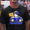 Los Angeles Rams X Snoopy And Woodstock Drive Car T Shirt