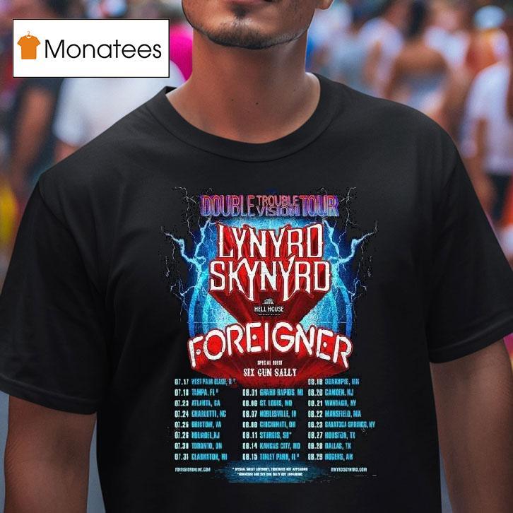 Lynyrd Skynyrd Double Trouble Vision Tour North America T Shirt Lynyrd Skynyrd Double Trouble Vision Tour North America T Shirt