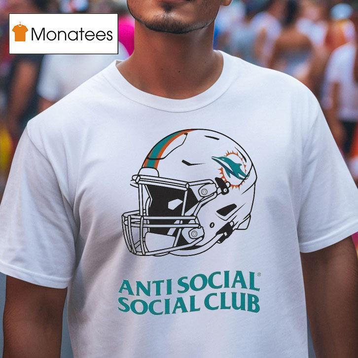 Miami Dolphins Anti Social Social Club Helme T Shirt Miami Dolphins Anti Social Social Club Helme T Shirt