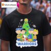 Peanuts Comic Christmas Tree In Golden State Warriors Graphic T Shirt