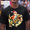 Shiba Inu Riding T Rex Christmas Funny T Shirt