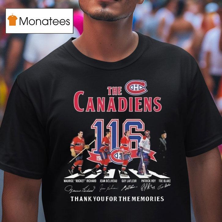 The Montreal Canadiens Th Abbey Road Thank You For The Memories Signatures T Shirt The Montreal Canadiens Th Abbey Road Thank You For The Memories Signatures T Shirt