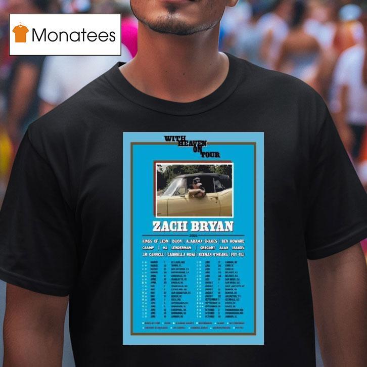 Zach Bryan With Heaven On Tour T Shirt Zach Bryan With Heaven On Tour T Shirt
