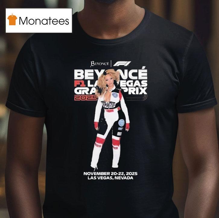 Beyonce X F Racing Suit Leather Plunging Neckline Red Gloves Black Boots Las Vegas Grand Prix T Shirt Beyonce X F Racing Suit Leather Plunging Neckline Red Gloves Black Boots Las Vegas Grand Prix T Shirt
