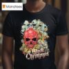 Black Chrismas Season S Greetings Skull T Shirt