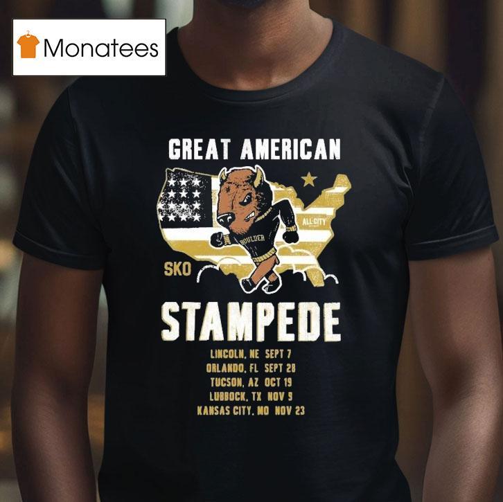 Colorado Buffaloes Great American Stampede All City Map Masco T Shirt Colorado Buffaloes Great American Stampede All City Map Masco T Shirt