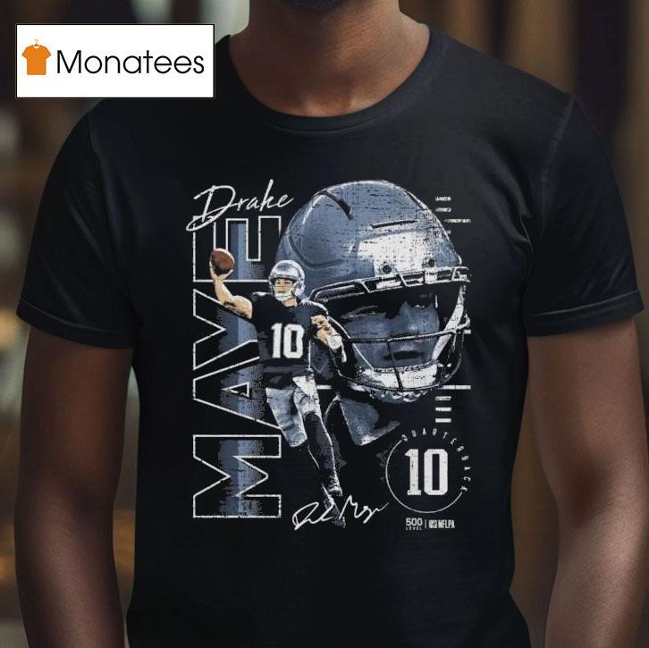 Drake Maye New England Vertical Name Signature T Shirt Drake Maye New England Vertical Name Signature T Shirt