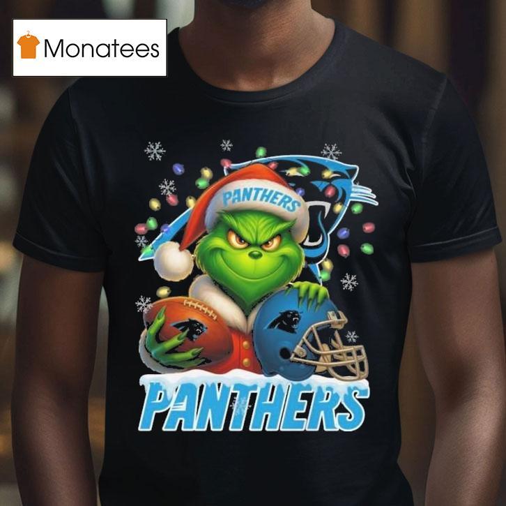 Grinch X Carolina Panthers Ball And Helmet Merry Christmas T Shirt Grinch X Carolina Panthers Ball And Helmet Merry Christmas T Shirt