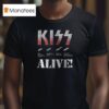 Kiss Alive Tour Graphic Band Signatures T Shirt