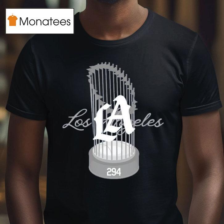 La Dodgers World Champs Trophy T Shirt La Dodgers World Champs Trophy T Shirt