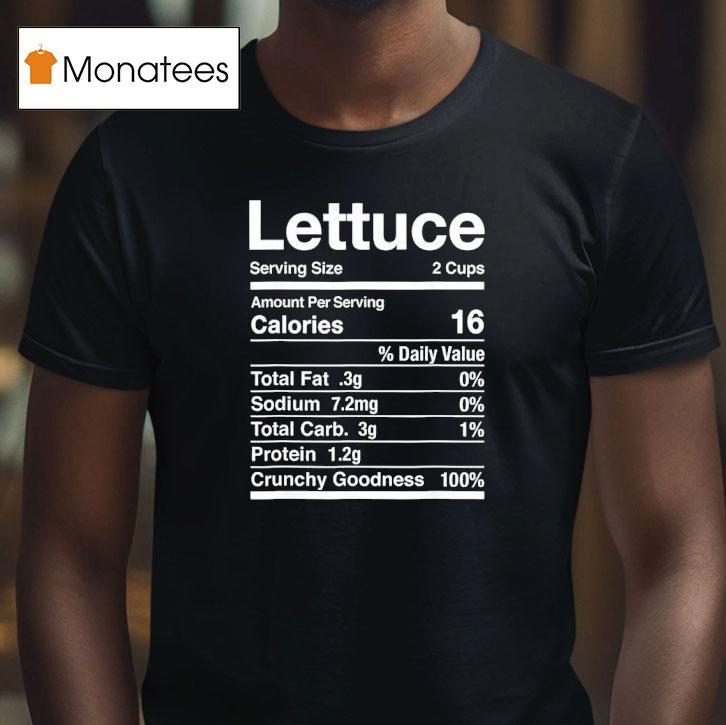 Lettuce Costume Nutrition Facts Lettuce T Shirt Lettuce Costume Nutrition Facts Lettuce T Shirt