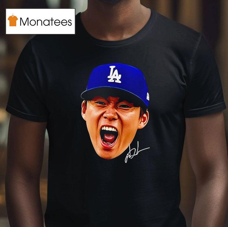 Los Angeles Dodgers Yoshinobu Yamamoto Signature T Shirt Los Angeles Dodgers Yoshinobu Yamamoto Signature T Shirt