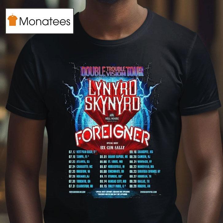 Lynyrd Skynyrd Double Trouble Vision Tour North America T Shirt Lynyrd Skynyrd Double Trouble Vision Tour North America T Shirt